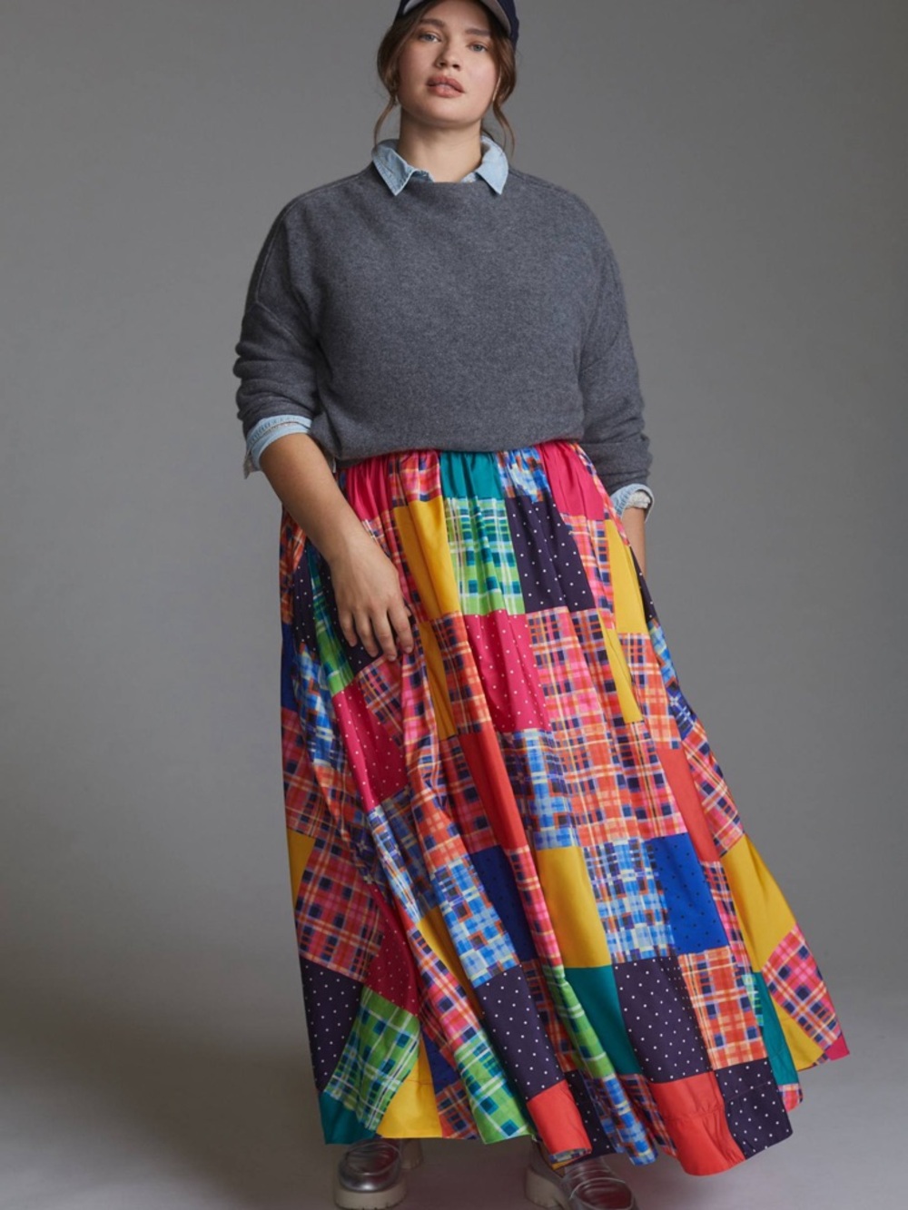 Anthropologie Maeve Patchwork A-Line Maxi Skirt